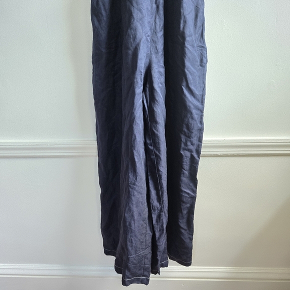 New Anthropolgie x Sancia Oda V-Neck Halter Navy Blue Romper Jumpsuit NWT Medium - Picture 13 of 17